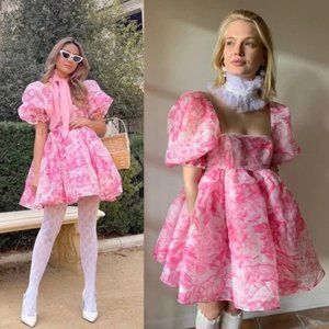 Selkie The Babydoll Toile Lace Puff Dress Medium